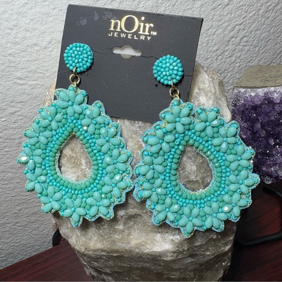 nOir Jewelry Jewelry - nOir Jewelry Teal Beaded Earrings